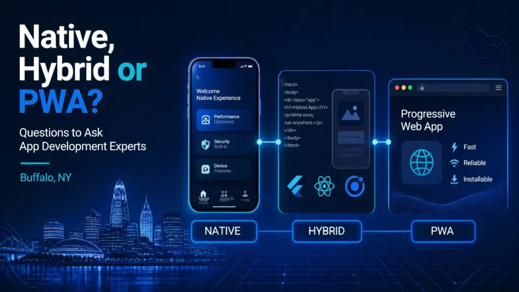 Native, Hybrid or PWA Questions to Ask App Development Experts Buffalo, NY